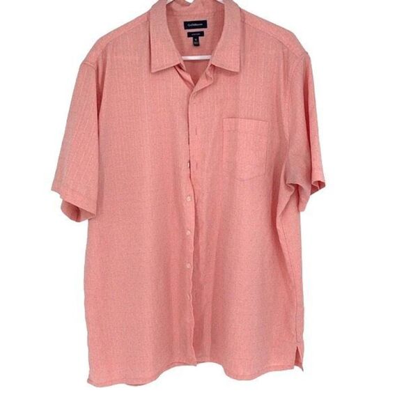 Croft & Barrow Easy Care Men’s Button Down Shirt Textured Peach Size XL - Picture 1 of 3